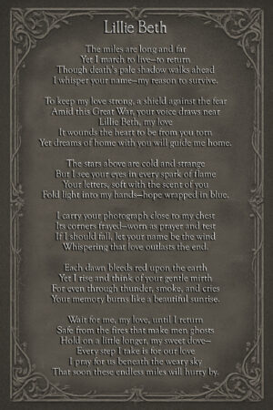 Lillie Beth, Poetic Words in Frame