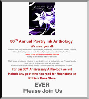 Moonstone Arts Center- 30th Annual Poetry Ink Anthology