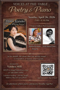 Read more about the article Shiori Kiriake- Poetry & Music – Two Poet Laureates Guest Speakers